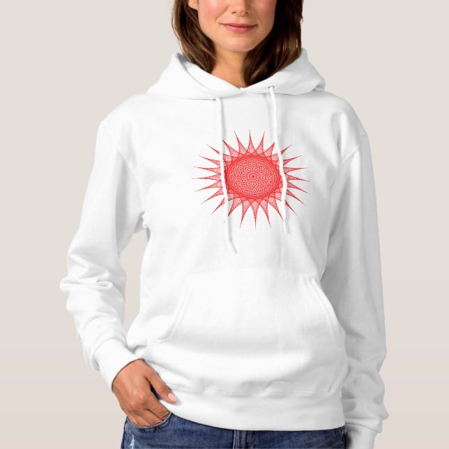 Camiseta String Art Womens Hoodie (Frente)