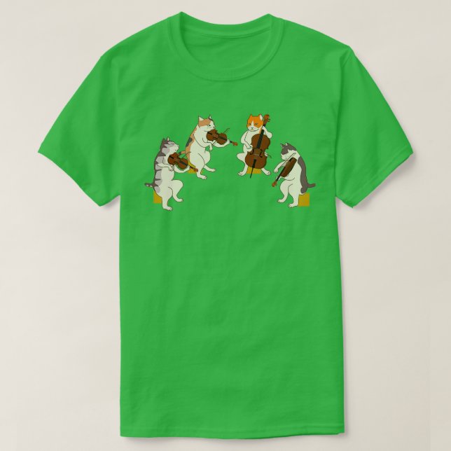 Camiseta String Quartet Cats Musical Cats (Frente do Design)