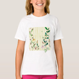 Camiseta Striped Watercolor Floral