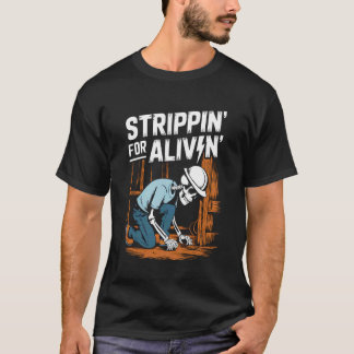 Camiseta Strippinu2019 para um Eletricista de Esqueleto Liv