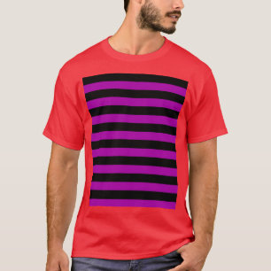 Camiseta Strips Horizontais Roxos e Pretos Gráfico 1
