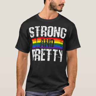 Camiseta Strong And Pretty Gay Pride Gym Lifting Workout LG