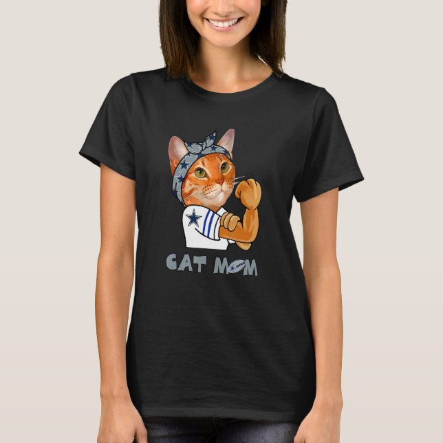 Camiseta Strong Cat Mom For Cat  Mothers Day (Frente)