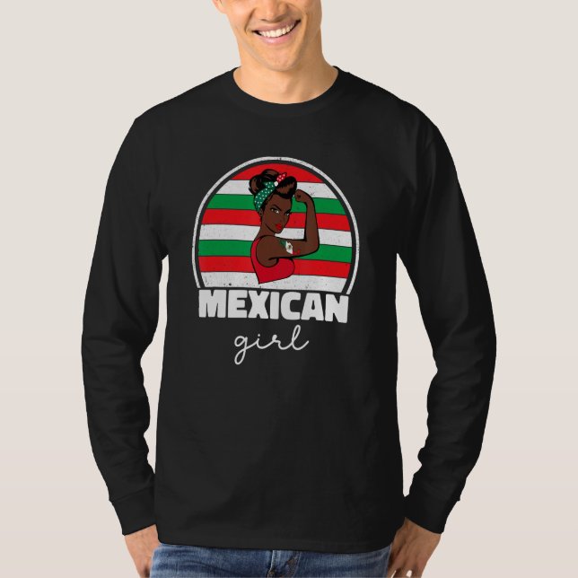 Camiseta Strong Mexican Girl For Women Mexicana Mexico Flag (Frente)