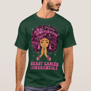 Camiseta Strong Smart Black Women Breast Cancer Survive Pin