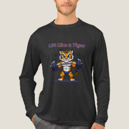 Camiseta **Strong Tiger – Cute Tiger Lifting Weights Illust