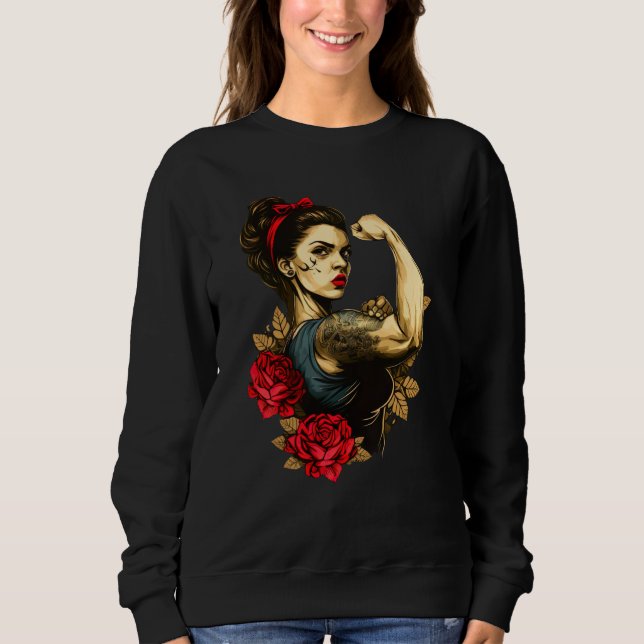 Camiseta Strong Wife Mother Roses Never Give Up  1 (Frente)