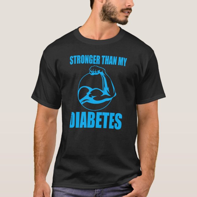 Camiseta Stronger Than My Diabetes – Motivational Design. (Frente)