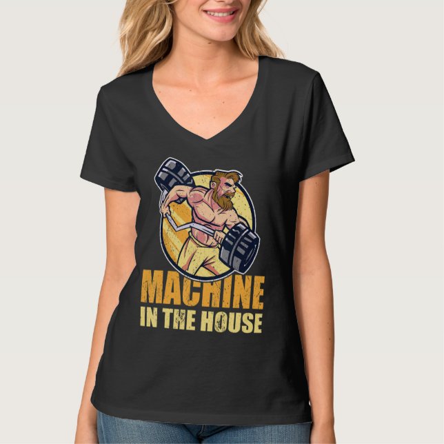 Camiseta Strongman Machine Na Casa Bodybuilder Accesso (Frente)