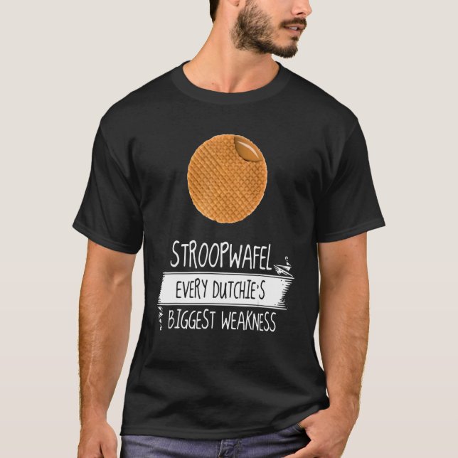 Camiseta Stroopwafel A maior fraqueza de cada holandês (Frente)