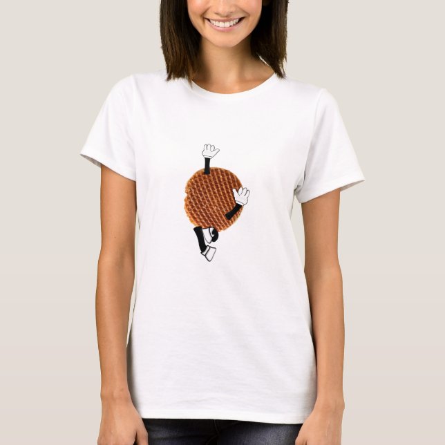 Camiseta Stroopwafel pulando para alegria. (Frente)