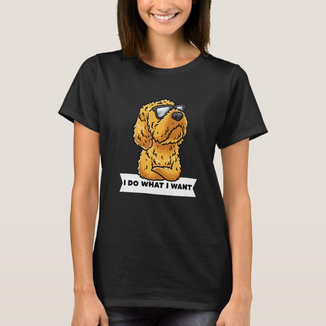 Camiseta Stubborn Cockapoo Dog Spoodon Com Óculos Solares (Frente)