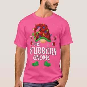 Camiseta Stubborn Gnomo Buffalo Red Xadrez Combinação Famíl