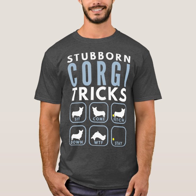 Camiseta Stubborn Pembroke Welsh Corgi Tricks - Cachorro (Frente)