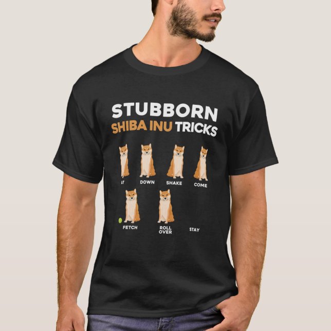 Camiseta Stubborn Shiba Inu Tricks Pet Training Dog Proprie (Frente)