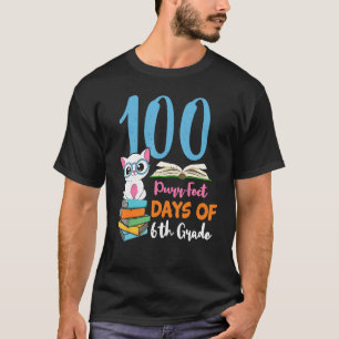 Camiseta Student 6th Grade 100th Days Cat Kitten 100 Days O