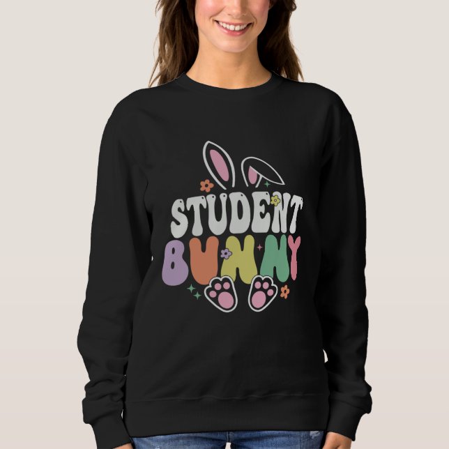 Camiseta Student Bunny  Easter Day Rabbit Groovy Family Mat (Frente)