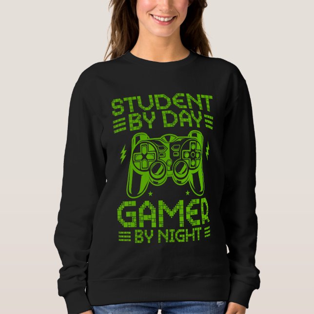 Camiseta Student By Day Gamer By Night Funny Video Games fo (Frente)