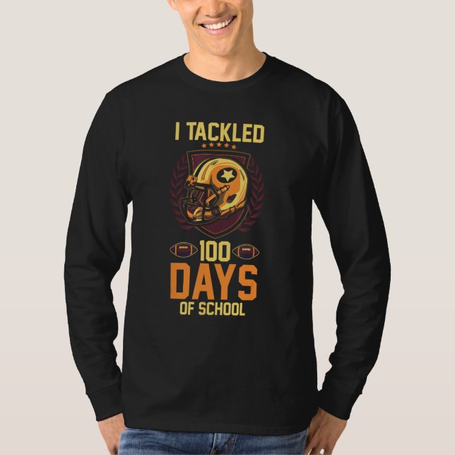 Camiseta Student Teacher Football  I Tackled 100 Days Of Sc (Frente)