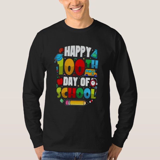 Camiseta Students 100 Days Of School Teachers 2023 Boys And (Frente)