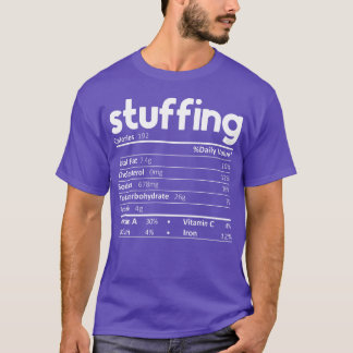 Camiseta Stuffing Food Nutrition Facts Funnyhanksgiving vin