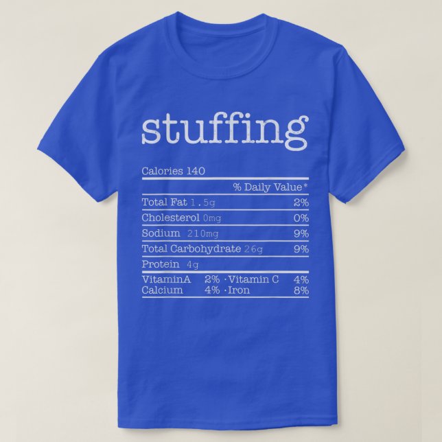 Camiseta Stuffing Nutrition Facts Funny Thanksgiving Christ (Frente do Design)