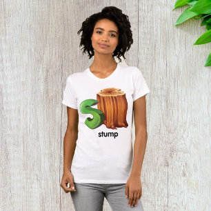 Camiseta Stump Alphabet - Letra S, Trechos Divertidos, Arte