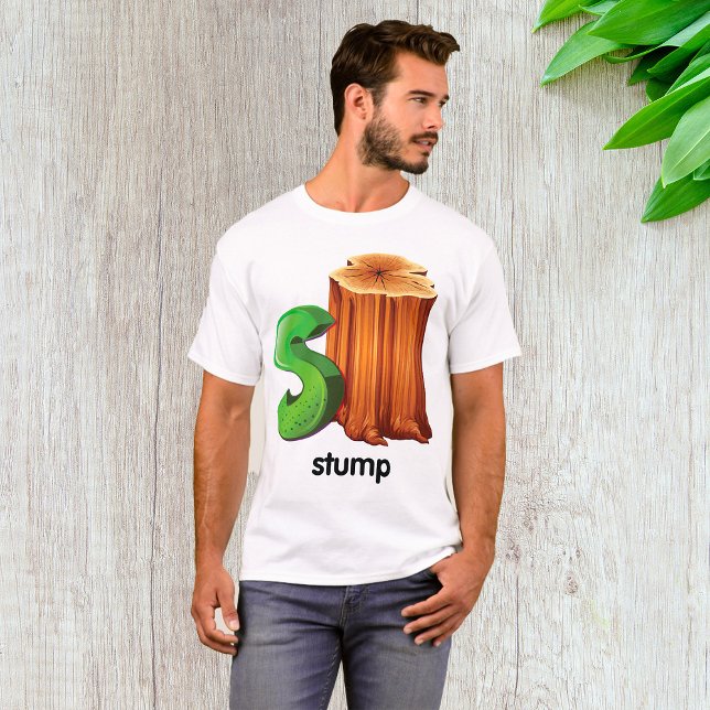 Camiseta Stump Alphabet - Letra S, Trechos Divertidos, Arte (Criador carregado)