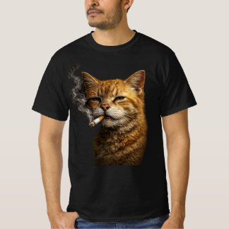 Camiseta Stupid Cool Funny Cat Meme — Orange Cat Smoking