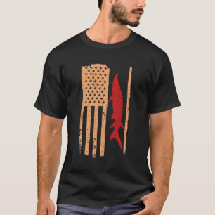 Camiseta Sturgeon Fish Retro Usa Flag