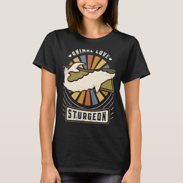 Camiseta Sturgeon Vintage - Retro Animal Clássico (Frente)
