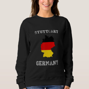Camiseta Stuttgart Alemanha Design de Mapa de Bandeira Vint