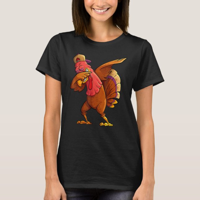 Camiseta Stylish Dabbing Turkey Party   Thanksgiving (Frente)