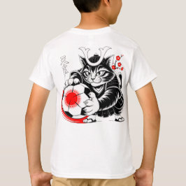Camiseta Stylish Samurai Cat Japan Soccer For Football fans