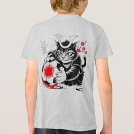 Camiseta Stylish Samurai Cat Japan Soccer For Football fans