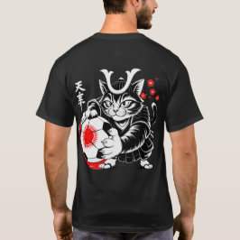 Camiseta Stylish Samurai Cat Japan Soccer For Japanese fans