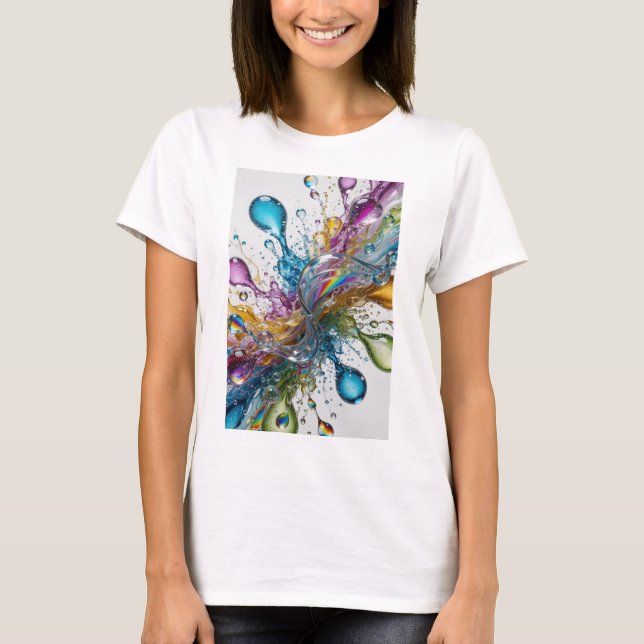 Camiseta Stylish Silver com respingos de ÁGUA (Frente)