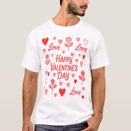 Camiseta Stylish St. Valentines Day White  
