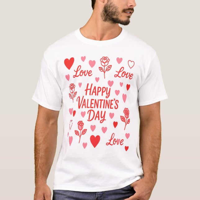 Camiseta Stylish St. Valentines Day White   (Frente)