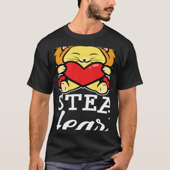 Camiseta Stylish Statement Lion Heart Valentine's Day Love (Frente)