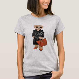 Camiseta Stylish Teddy Bear Chic Trench Coat Bear Graphic