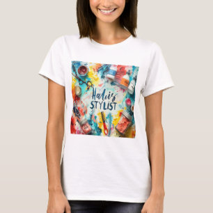 Camiseta Stylist do Cabelo Chefe - Empoderado Salon Profess