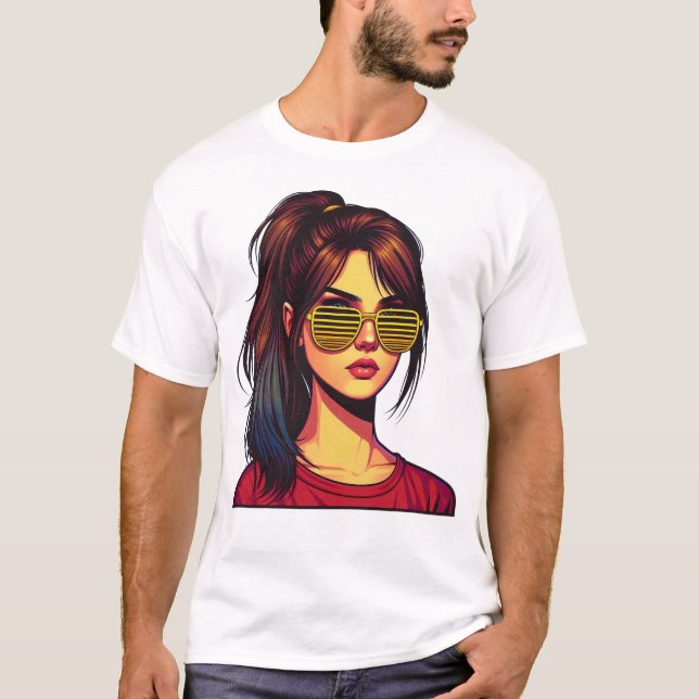 Camiseta Stylized Girl Portrait (Frente)