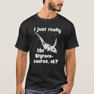 Camiseta Styracosaurus Cabeça Crânio Fóssil Ossos do Dinoss