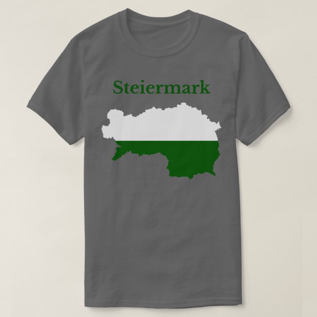 Camiseta Styria Map Flag Áustria (Frente do Design)