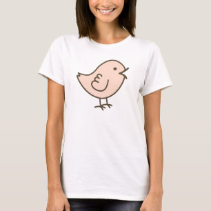 Camiseta Sua arte cor-de-rosa pequena do vetor do pássaro