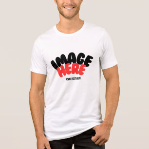 Camiseta Sua arte fotográfica ou logotipo e texto personali
