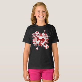 Camiseta sua equipe jersey número socket bolas fica vermelh