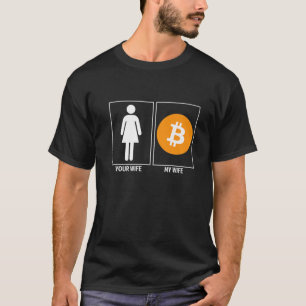 Camiseta Sua Esposa Cripto Engraçada Criptococura