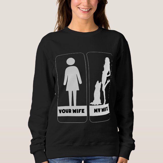 Camiseta Sua Esposa Meu Cachorro Siberiano (Frente)